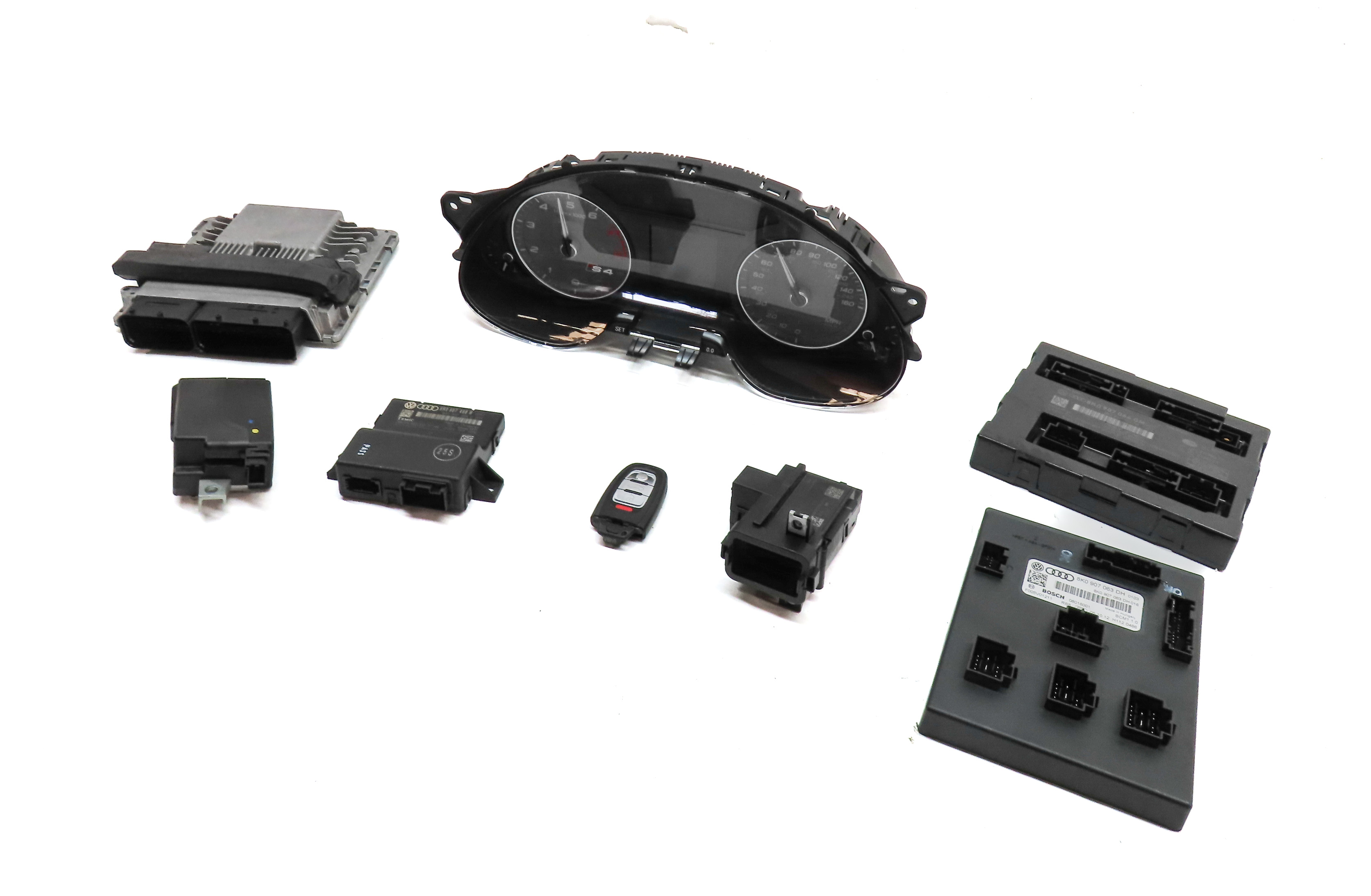 2013-2014 AUDI S4 (B8 8K) 3.0L CGXC ENGINE ECM BCM IMMOBILIZER MODULE KEY SET — exact item pictured